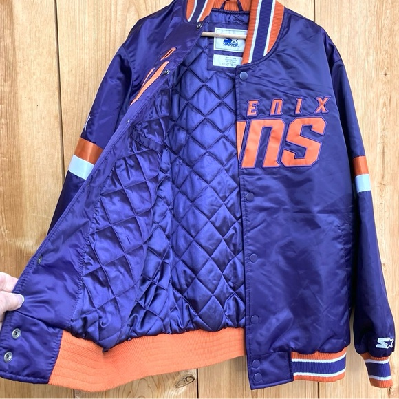 Starter Vintage Satin Bomber Jacket Phoenix Suns Sz XXL - Picture 4 of 7
